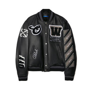 Veste de baseball universitaire en cuir | OEM College Style Letterman Varsity Jacket Fermeture à bouton pression et poignets côtelés pour Teamwear - Product Image 1