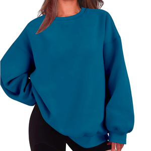 Sudadera de algodón 100%, ropa de calle informal, figuras de hombro caído, sudaderas con capucha transpirables ecológicas, Sudadera de punto para mujer - Product Image 1