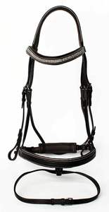 Brida de cuero de doma-Banda de cejas de cristal transparente y banda de nariz acolchada con flash disponible a un precio asequible... - Product Image 2