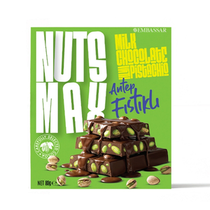 Top Rated Nuts Max Premium Milk <b>Chocolate</b> Bar Almond & <b>Hazelnut</b> Gourmet Snack Delicious Taste - Product Image 2
