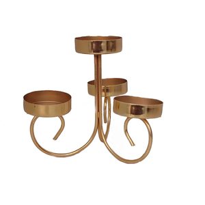 Portavelas de pilar de palmera con acabado de latón antiguo para decoración de sala de estar de oficina en casa - Product Image 5