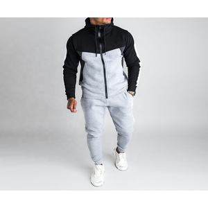 Alta calidad Venta caliente de moda personalizada Hombres Joggers Conjunto de dos piezas de bloque de color Chaqueta con capucha para hombres Chándal - Product Image 5