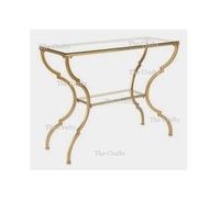 Ensemble moderne de trois tables à manger en fer et verre avec fonctions réglables pour chambre, salle à manger, bar à domicile, hôtel et restaurant
