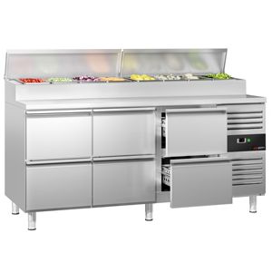 Comptoir de préparation commercial PREMIUM - 1795 mm - 6 tiroirs - pour 8x GN 1/3 - Product Image 2