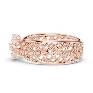 Bague en cluster de diamants de laboratoire 0,108 CT pour femmes, clarté VVS-VS EF, or 18 carats, 14 carats, 10 carats et argent 925, rose, jaune - Product Image 6