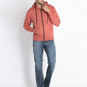 Impression personnalisée hommes sweat à capuche zippé coton polaire décontracté basique sweats à capuche zippés en gros sweat à capuche pour homme - Product Image 3