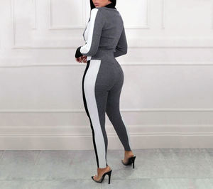 ชุดวอร์มทรงสลิมฟิตสำหรับผู้หญิงชุดวอร์มมีซิปและกางเกงวอร์มชุดกีฬาชุดกีฬาแบบปรับแต่งโลโก้ได้ - Product Image 4