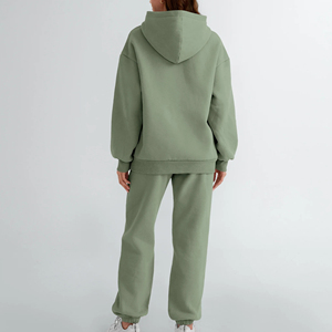 Couleur unie femmes survêtement Street Wear nouveauté femmes survêtement pour adulte personnalisé décontracté 100% coton survêtement dames - Product Image 4