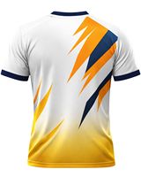 T-shirt de sport pour homme à col en V, blanc, bleu marine, orange, vert sarcelle, imprimé en blocs de couleur, polyester, séchage rapide, respirant, maillot de sport OEM