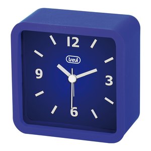 Treui Analog Alarm <b>Clock</b> Blue Square Desk <b>Clock</b> 1 Alarm <b>Battery</b> Powered - Product Image 1