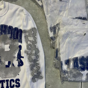 Sudadera de manga larga con estampado de pantalla y cuello redondo de estilo callejero sólido para hombre, novedad, 320g, 100% algodón, venta al por mayor - Product Image 3