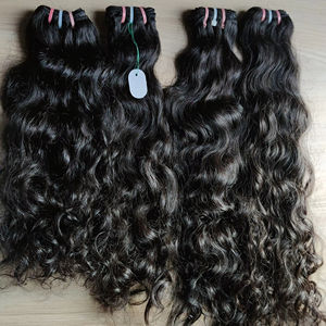 EXTENSIONES DE CABELLO HUMANO REMY DEL TEMPLO INDIO RIZADO INDIO CRUDO SIN PROCESAR DE LA FÁBRICA DEL SUR DE LA INDIA PRECIOS AL POR MAYOR BARATOS 22 "PULGADAS - Product Image 4