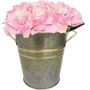 BOÎTE DE LAIT DE FLEURS GALVANISÉE POUR INTÉRIEUR ET EXTÉRIEUR DÉCORATION CLASSIQUE À LA MAIN VASE JARDIN À FLEURS PLANTEUR - Product Image 4