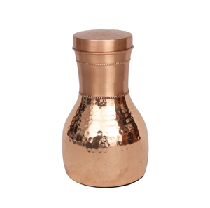 Pot de petite taille Matka au design imprimé en marbre au prix de gros Pot d'eau en cuivre fait main de 5 litres avec support et verre - Product Image 4