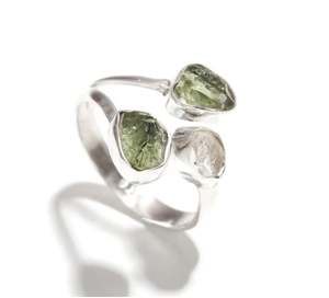 Joyería fina de Plata de Ley 925 al por mayor para mujeres, piedras preciosas en bruto, moldavita, anillo de fiesta de boda, regalo de compromiso para niñas - Product Image 3