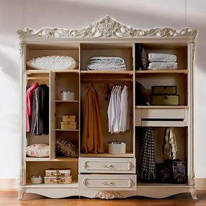 Armario de dormitorio moderno de madera de caoba de lujo con tallas artesanales elegantes Amplio almacenamiento para uso doméstico y hotelero - Product Image 2