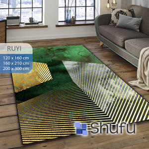 Ensembles de tapis lavables faits à la machine modernes Shufu flanelle douce anti-allergiques anti-dérapant pile moyenne support en caoutchouc thermoplastique - Product Image 6