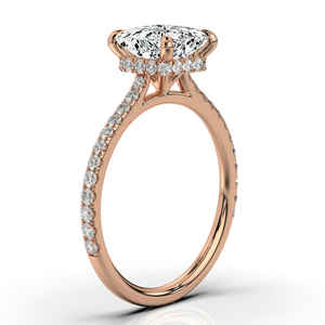 Gracieuse bande de mariage de fiançailles classique en or massif 14K faite à la main personnalisée pour les femmes IGI certifié 2ct diamant taille princesse - Product Image 6
