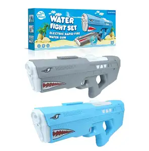 Aangepaste Kleine Grootste Grote Waterpistool Gevecht Batterij Aangedreven Squirt Elektrische Haai Waterpistool Speelgoed Elektrisch Voor Kinderen Volwassenen