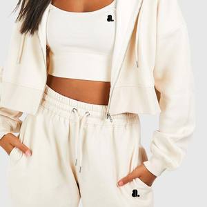 Nueva moda Vintage Acid Wash 2 en 1 Heavyweight Winter Zip Up Hoodie para mujer 100% algodón - Product Image 4