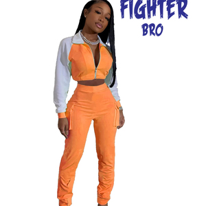 Ropa de algodón con cremallera Sudadera con capucha conjunto liso de algodón jogging traje deportivo de mujer Conjunto de sudadera de algodón ropa atlética - Product Image 1