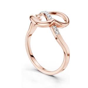Bague Infinity en Diamant de Laboratoire Taille Princesse 0,104 CT pour Femme, Clarté VVS-VS EF, Or 18KT, 14KT, 10KT et Argent 925 Rose - Product Image 5