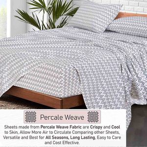 Draps de lit en microfibre unie 100% coton, taille king, résistants aux plis et à la décoloration, ensemble de draps de lit pour adultes, qualité hôtelière - Product Image 3