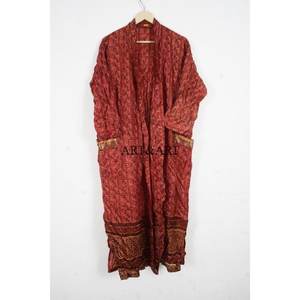 Kimono Largo de Verano para Mujer, Estilo Bohemio Vintage, de Satén y Seda con Parches, Elegante, de Talle Alto, Transpirable, Maxi, Suave - Product Image 4