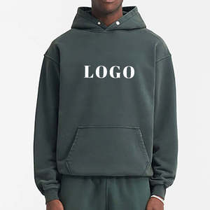 เสื้อฮู้ดผู้ชายแบบมีกระดุมแบบสวมหัวมี500จีเอสเอ็มวินเทจเสื้อมีฮู้ดผ้าเทอร์รี่100% เสื้อฮู้ดที่มีน้ำหนักมาก - Product Image 4