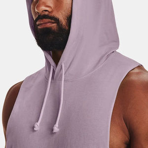 Conception à capuche décontracté Gym Fitness hommes débardeur personnalisé USA taille extensible hommes débardeurs Logo personnalisé maillots hommes débardeurs côtelés - Product Image 5