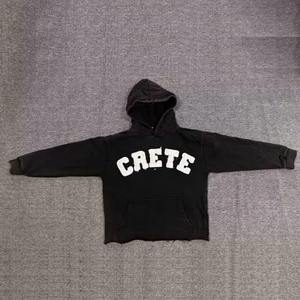 Unisex 100% algodón lavado ácido sudaderas con capucha logotipo personalizado desgastado bordado parche Vintage DTG impresión borde crudo chándal invierno - Product Image 2