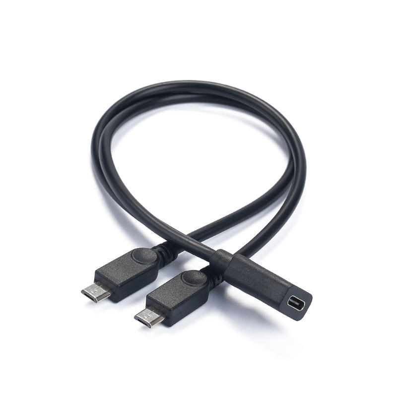 สายเคเบิลไมโครตัวผู้ชนิด C สีดำตัวเมียถึง2