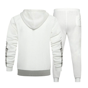 High Quality Winter Sporty Nylon Men's <b>Zip</b>-<b>Up</b> Streetwear Tracksuit Wholesale Jogging Suit with Knitted Polyester Windbreaker - Product Image 4