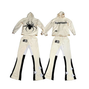 Conjunto de chándal de invierno con logotipo 3D personalizado de fabricantes de ropa, pantalones de chándal con capucha de talla grande con estampado de seda bordado - Product Image 4