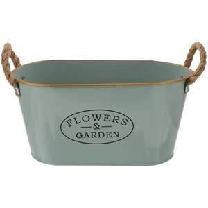 farmhouse galvanized <b>planter</b> bucket with durable build and classic style for <b>herbs</b> or faux plants in home decor - Product Image 2