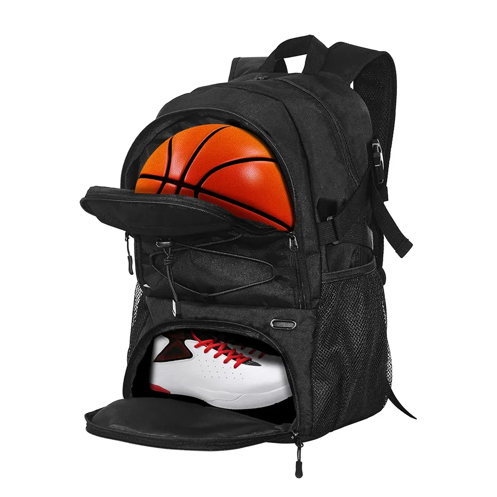 Mochila de baloncesto grande, bolsa deportiva con soporte para bolas y compartimiento para zapatos, la mejor para baloncesto, fútbol, voleibol