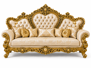 Meubles de salon baroque en teck de qualité supérieure sculptés à la main - Product Image 2