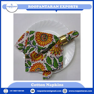 ผ้าปูโต๊ะผ้าฝ้ายแท้ปักลายบล็อกทำด้วยมือสำหรับใช้ในร้านอาหารดีไซน์ใหม่ใช้ซ้ำได้ - Product Image 2