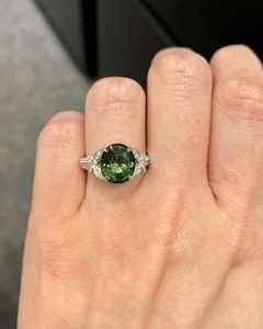 925 Silver Teal <b>Green</b> Tourmaline <b>Ring</b> Dainty Classic Tourmaline <b>Ring</b> Genuine Gemstone October Birthstone <b>Ring</b> Birthday Gift - Product Image 3