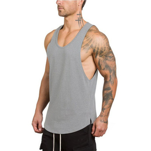 2025 venta al por mayor ropa de Fitness ropa de gimnasio camiseta sin mangas hombres Fitness algodón poliéster transpirable sólido hombres camiseta sin mangas - Product Image 1