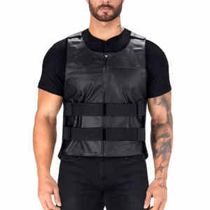 Gilet de moto en cuir pour hommes OEM Gilet de motard de qualité supérieure Gilet en cuir - Product Image 1