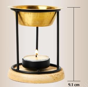 Quemador de Aceite de Metal Dorado Premium con Soporte Elevado, Calentador de Aceite de Aromaterapia de Lujo, Difusor de Aroma de Latón Hecho a Mano para Spa - Product Image 2