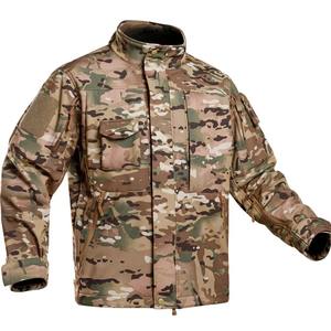 Chaqueta de invierno de concha blanda de alta calidad para hombre, abrigo de bombardero de vuelo impermeable con material fino de lona - Product Image 4