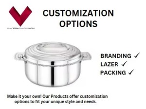 Fabricant indien 5LTR marmite en acier inoxydable grande casserole chauffante en métal avec couvercle au design moderne pour la soupe - Product Image 3