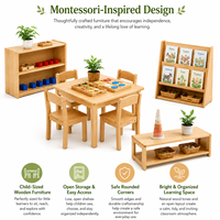 Mobilier de classe Montessori pour la maternelle, table d'activités pour enfants, armoire de rangement, équipement pour garderie, centre d'apprentissage, crèche