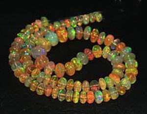 Natural Fire <b>Opal</b> Beads Necklace Multi-Color Genuine Gemstone Jewelry Silver Chain Pattern 20 Carat <b>Bracelet</b>/Earring Perfect - Product Image 1