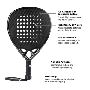 Personnaliser Logo Diamant Raquette De Tennis Ronde 12K18K Pala De Padel - Product Image 4