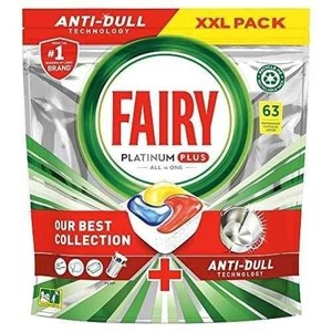 Fairy Platinum Plus tablettes lave-vaisselle tout-en-un citron, 63 comprimés - Product Image 2