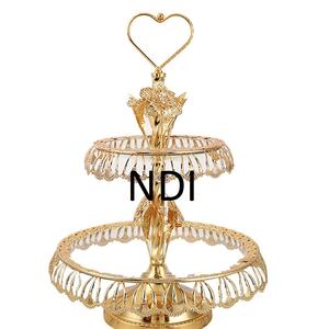 Fiestas DE BODA pastel servidor soporte redondeado diseñador 2 niveles taza pastel servidor plegable pastel soporte - Product Image 1