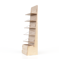 Étagère de supermarché en bois réglable, personnalisable avec logo, double face, légère, écologique, portable, facile à assembler